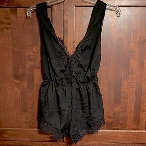 Oysho Black Lace Lingerie Teddy Romper EUC Size Small It#68